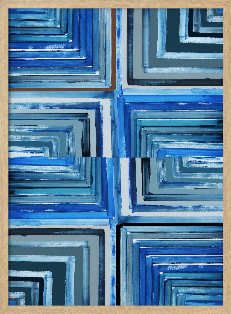 Rectangle of Zig Zag Lines No1 | Poster