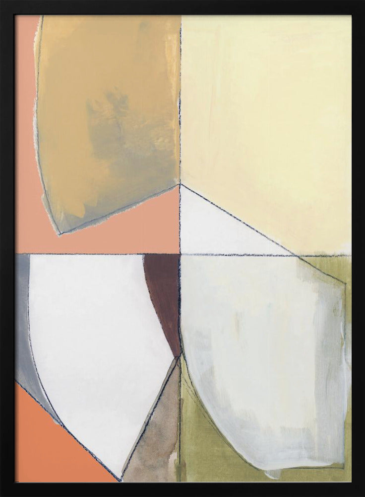 Dusty Pink Yellow Abstract No1 Art Print | Poster