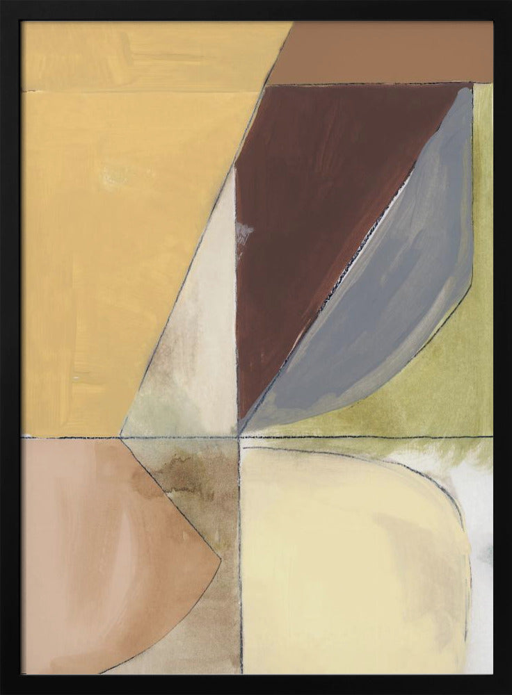 Dusty Pink Yellow Abstract No2 Art Print | Poster