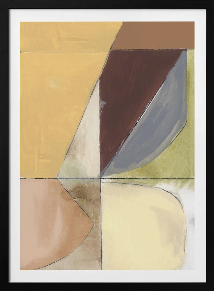 Dusty Pink Yellow Abstract No2 Art Print | Poster