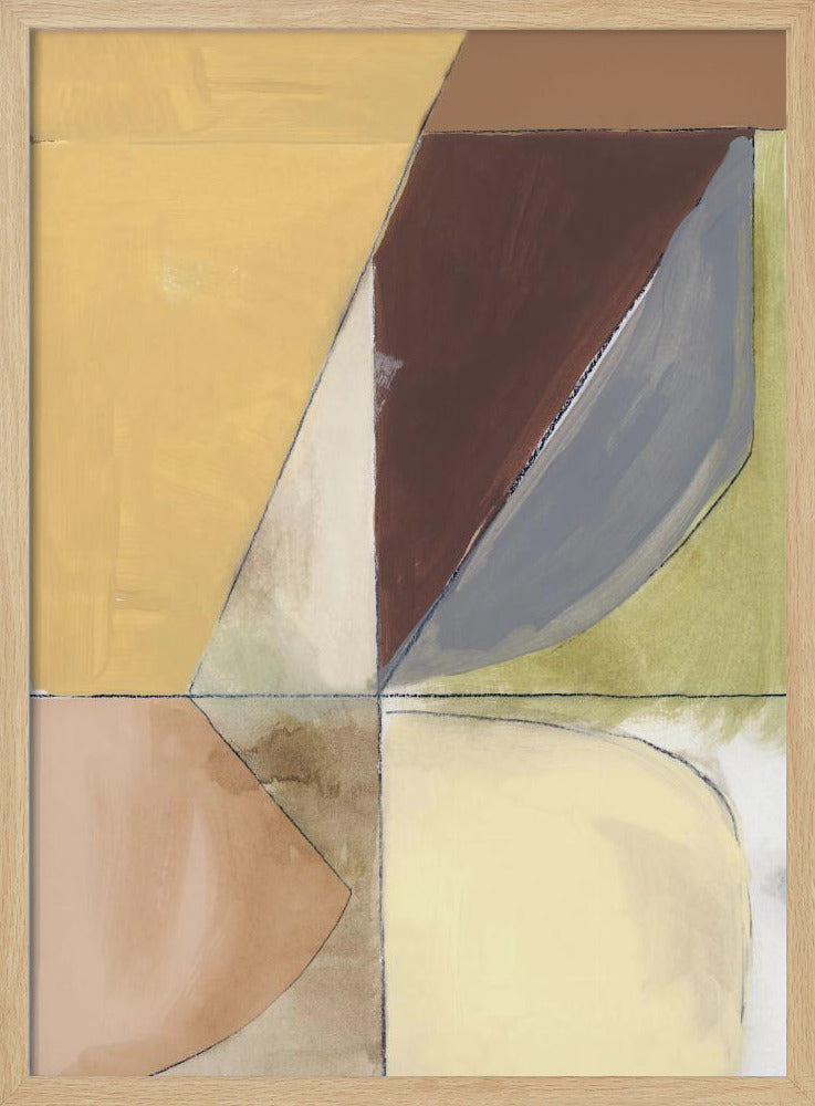 Dusty Pink Yellow Abstract No2 Art Print | Poster