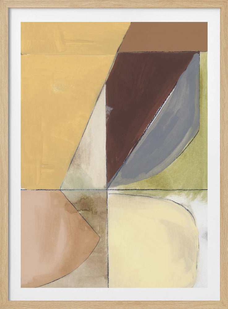 Dusty Pink Yellow Abstract No2 Art Print | Poster