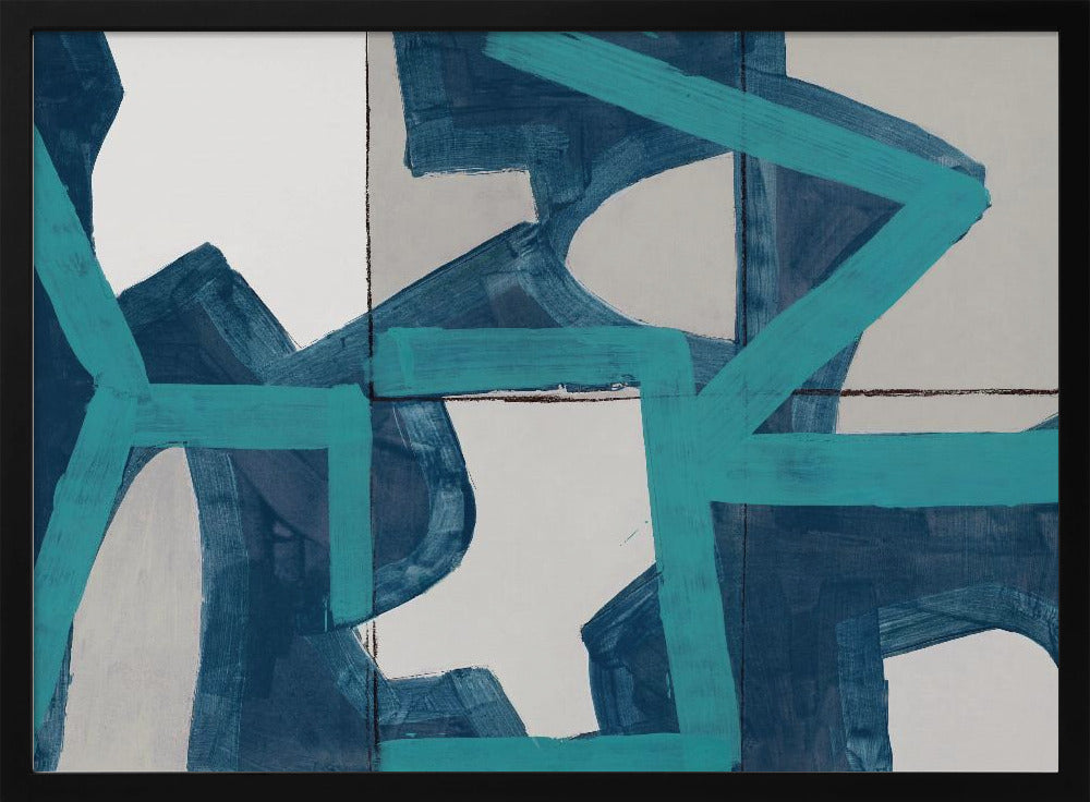 Metric Blue Abstract Art Print | Poster