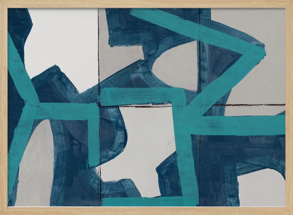 Metric Blue Abstract Art Print | Poster