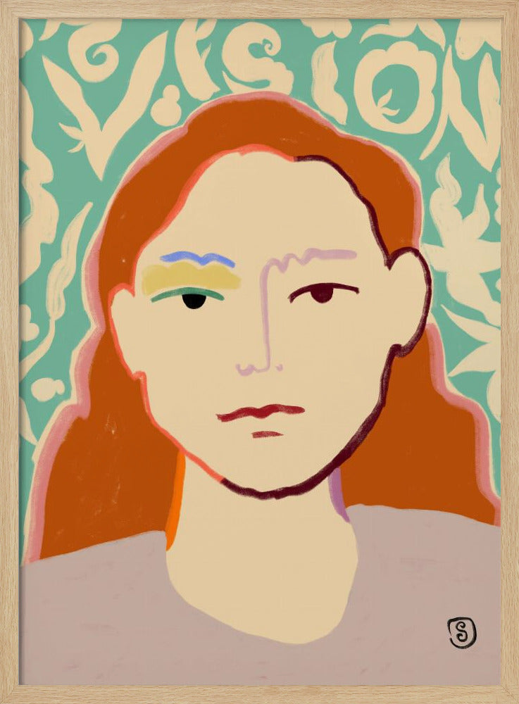Stylized Face With Earthy Tones | Poster