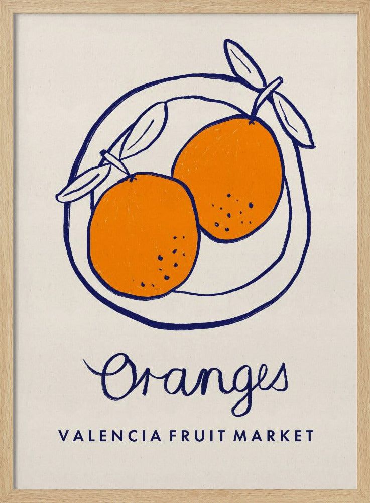 Food Art - Oranges Valencia Fruit Market | Poster