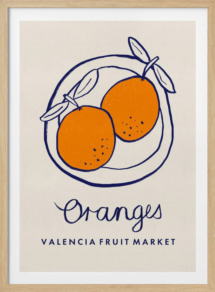 Food Art - Oranges Valencia Fruit Market | Poster