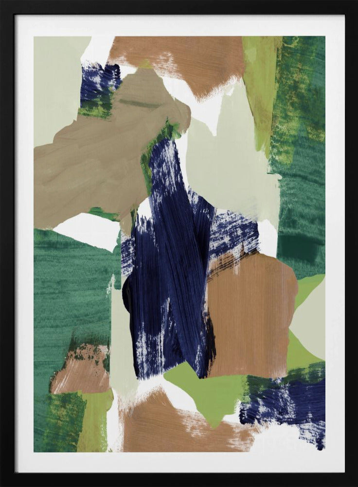 Abstract Blue Green Beige No 2 | Poster