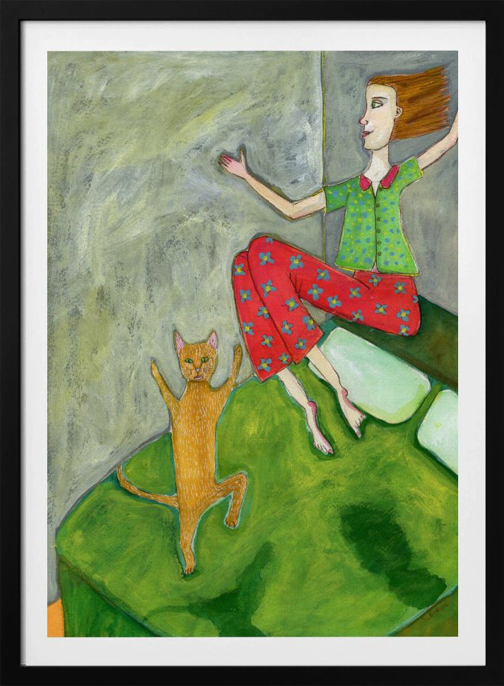 Cat Lover Jumping Joyful | Poster