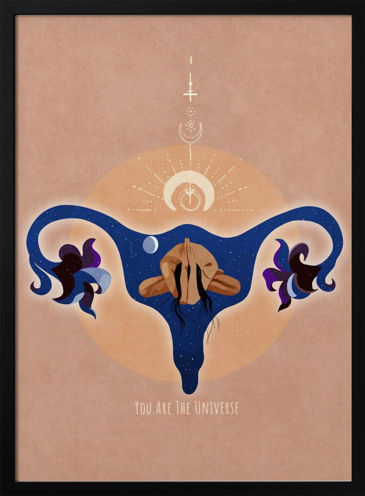 Spiritual, Feminine, Energy, Stars, Moon, Vulva, Meditation, Yoga, and Inspiration Poster Spir 1b | Poster
