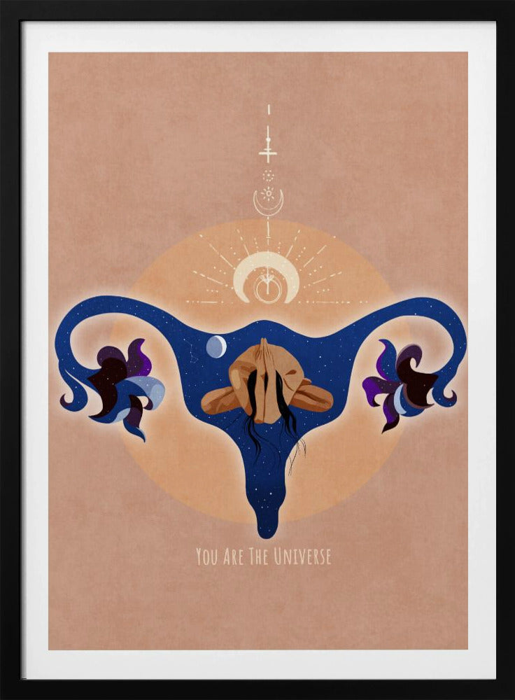 Spiritual, Feminine, Energy, Stars, Moon, Vulva, Meditation, Yoga, and Inspiration Poster Spir 1b | Poster