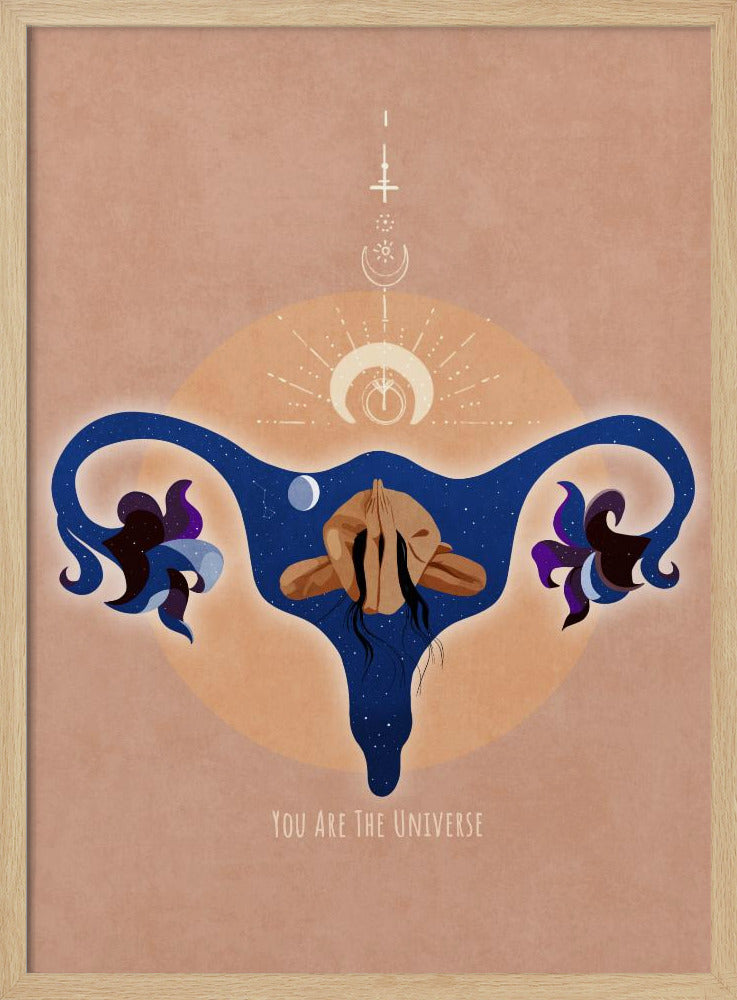 Spiritual, Feminine, Energy, Stars, Moon, Vulva, Meditation, Yoga, and Inspiration Poster Spir 1b | Poster