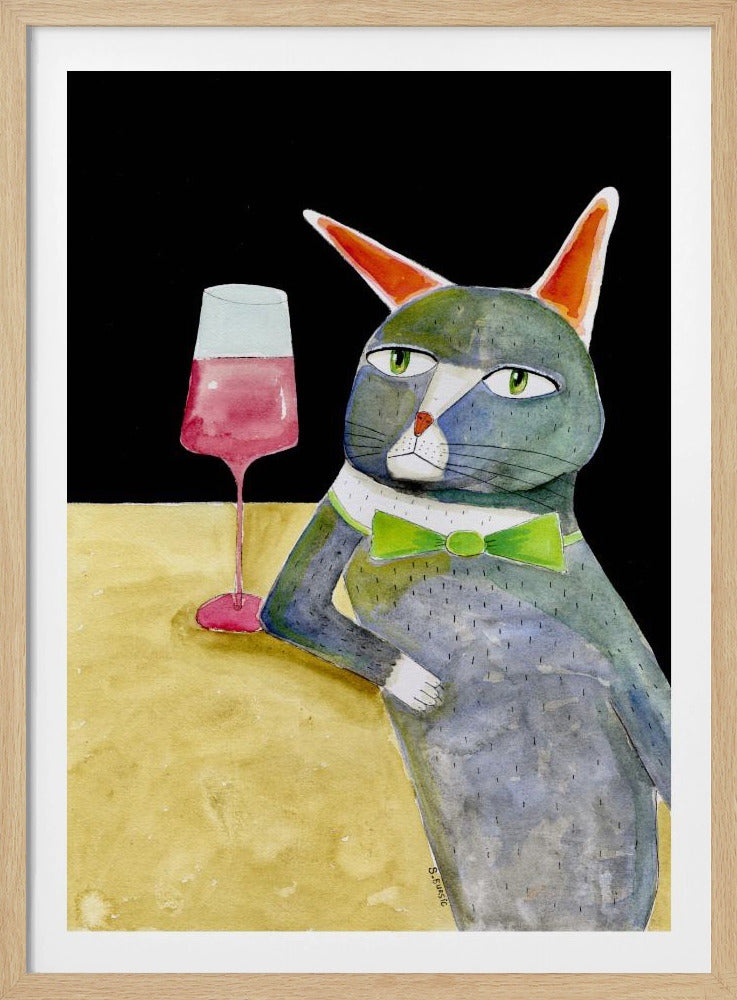 Bar Cat with Bow Tie | Poster