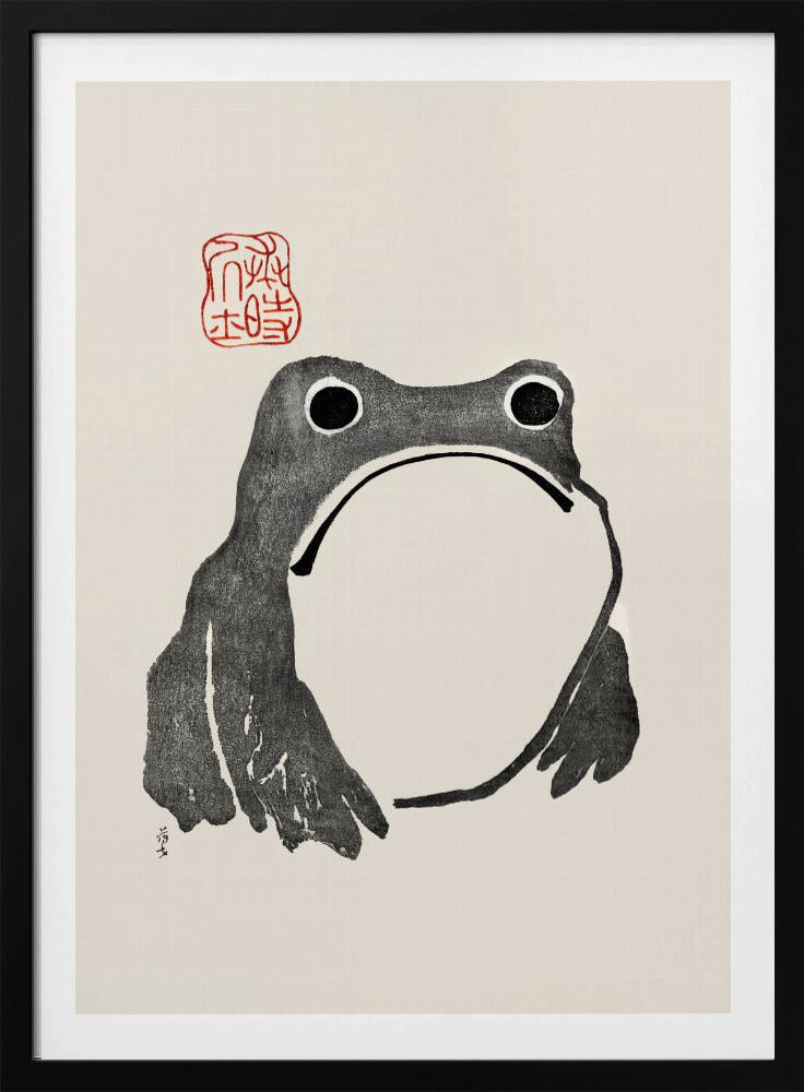Grumpy Frog I Black | Poster