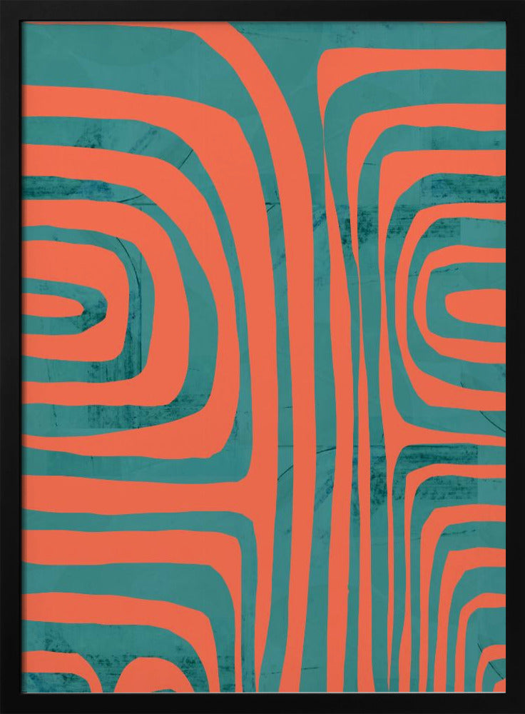 Turquoise & Coral Abstraction 2 | Poster