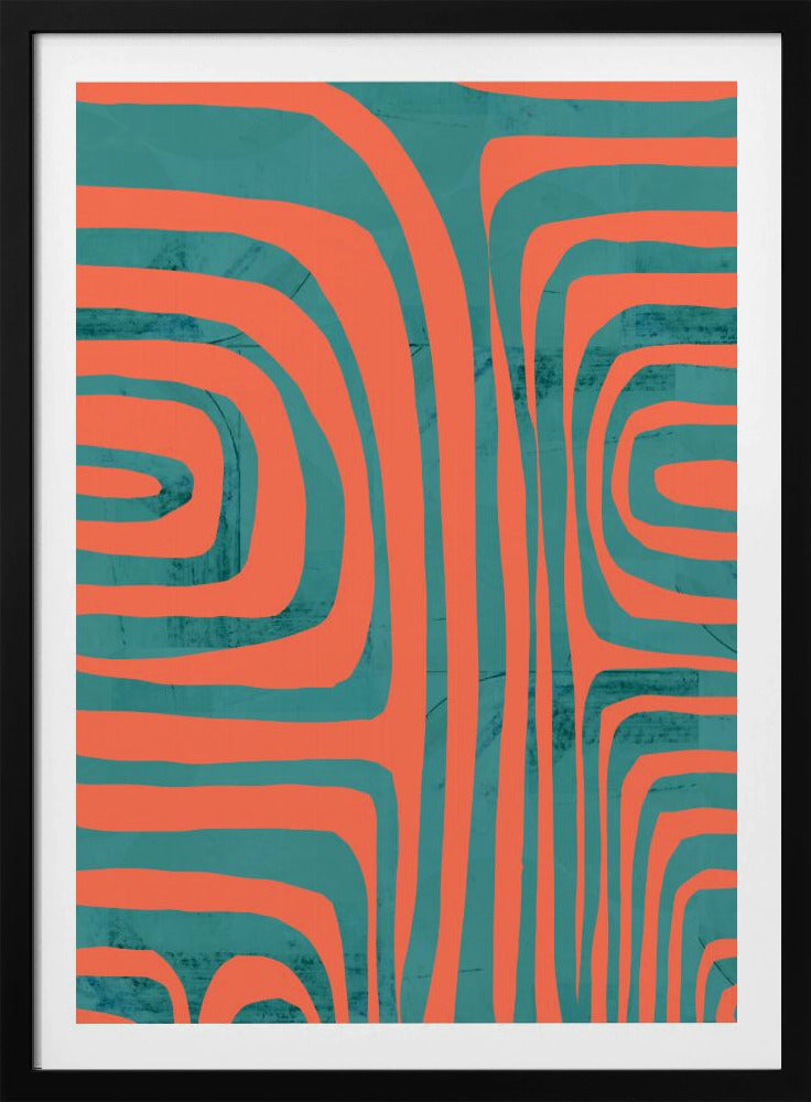 Turquoise & Coral Abstraction 2 | Poster