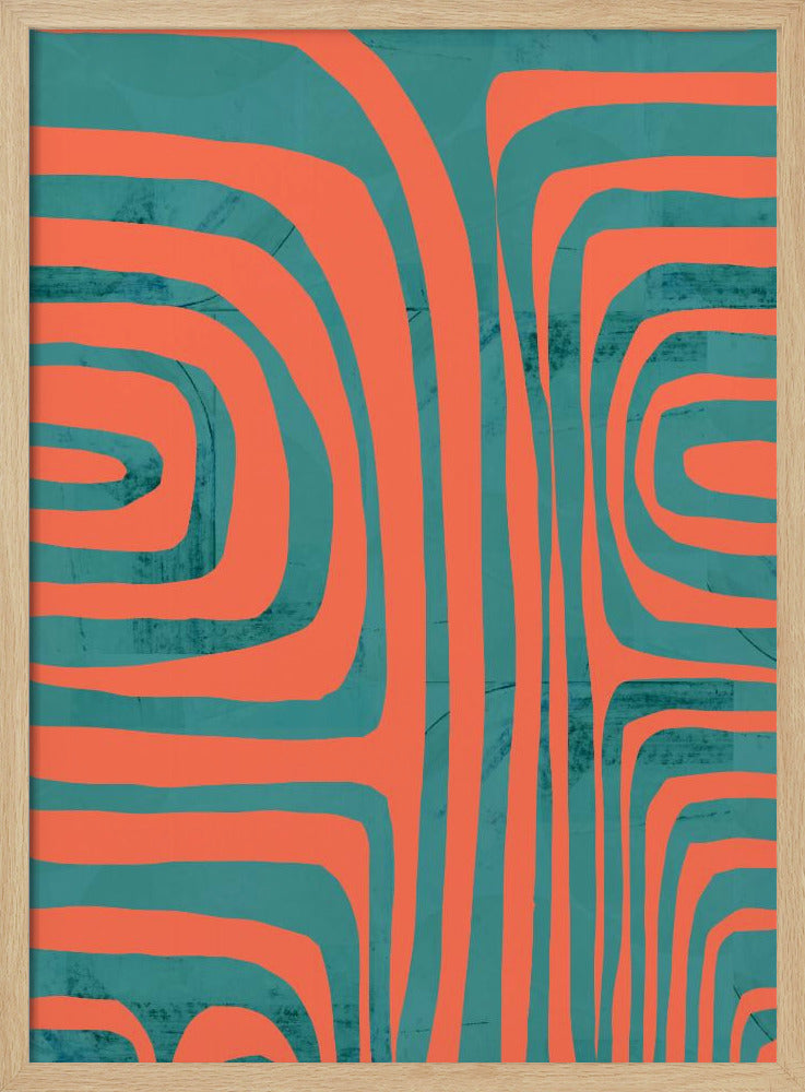 Turquoise & Coral Abstraction 2 | Poster
