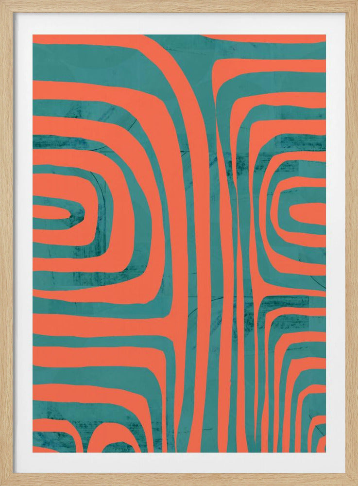 Turquoise & Coral Abstraction 2 | Poster