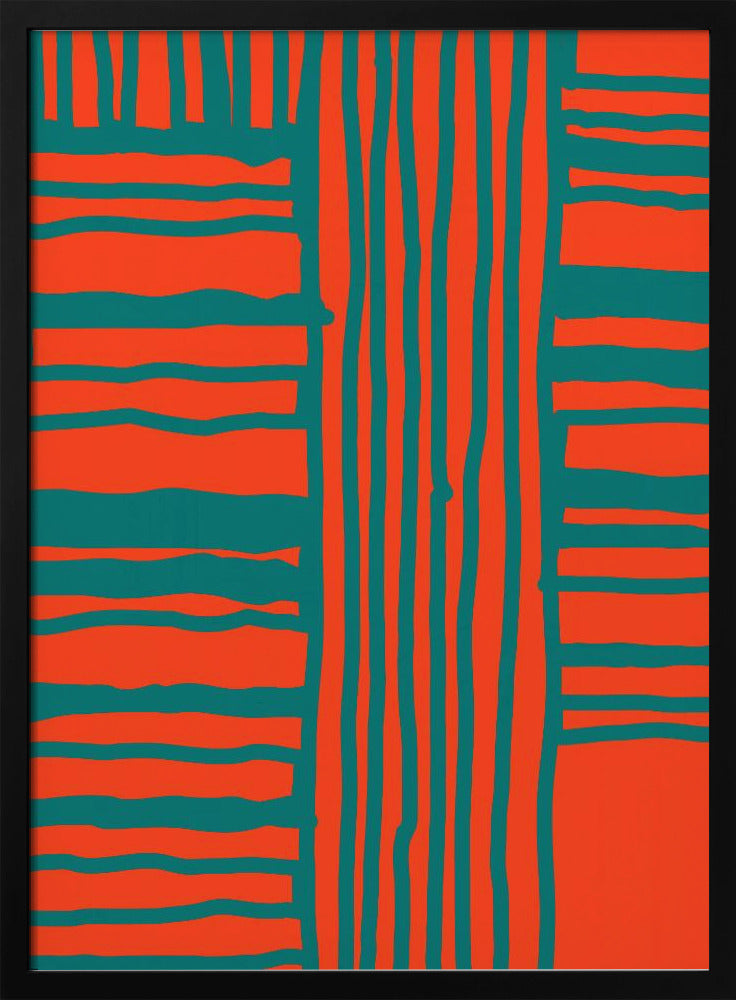 Turquoise & Coral Abstraction 4 | Poster
