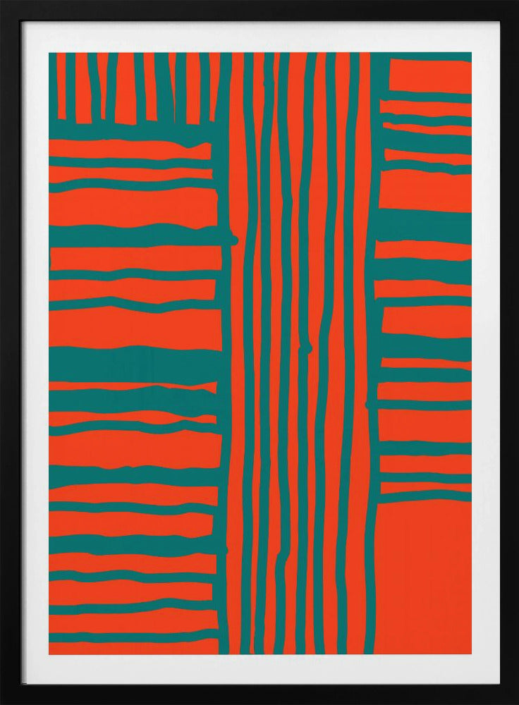 Turquoise & Coral Abstraction 4 | Poster