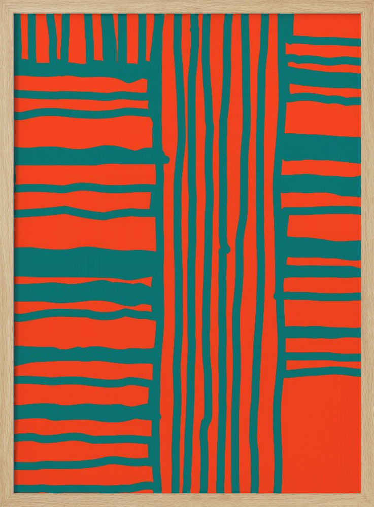 Turquoise & Coral Abstraction 4 | Poster