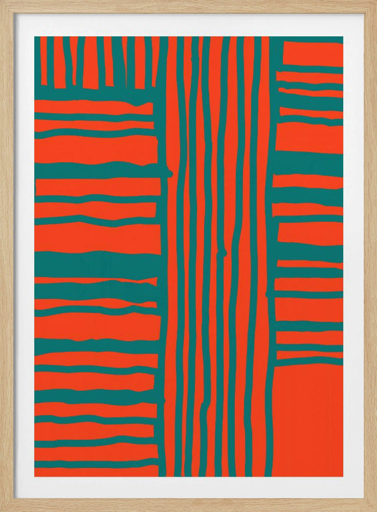 Turquoise & Coral Abstraction 4 | Poster