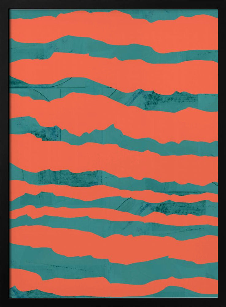 Turquoise & Coral Abstraction 3 | Poster