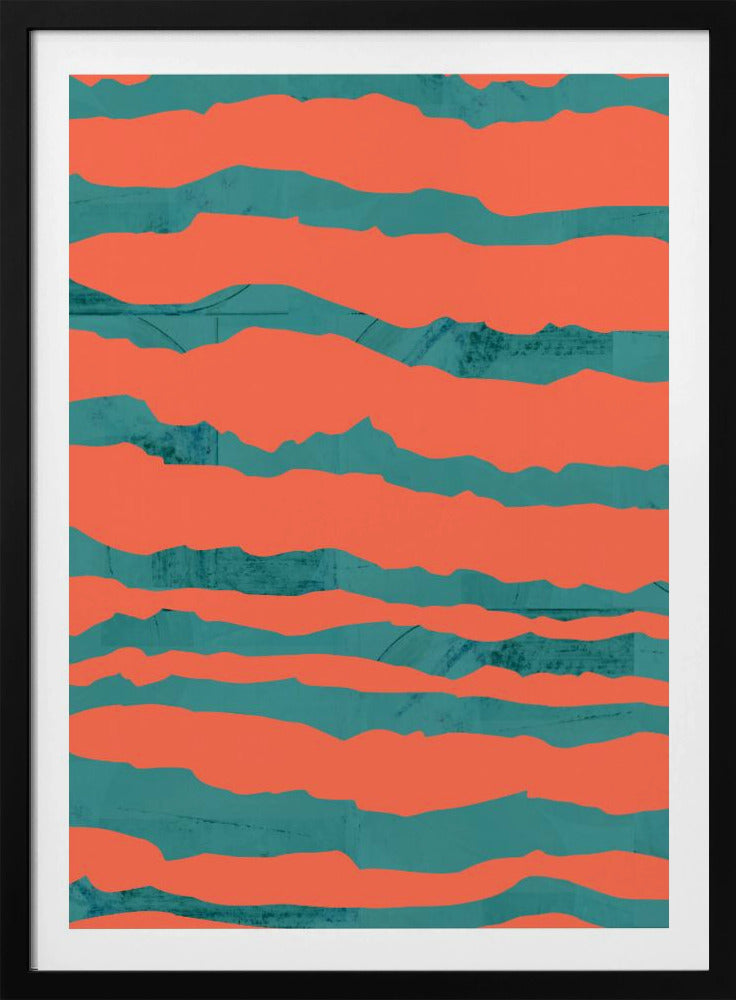 Turquoise & Coral Abstraction 3 | Poster
