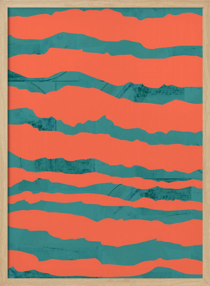 Turquoise & Coral Abstraction 3 | Poster
