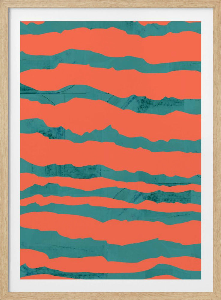 Turquoise & Coral Abstraction 3 | Poster