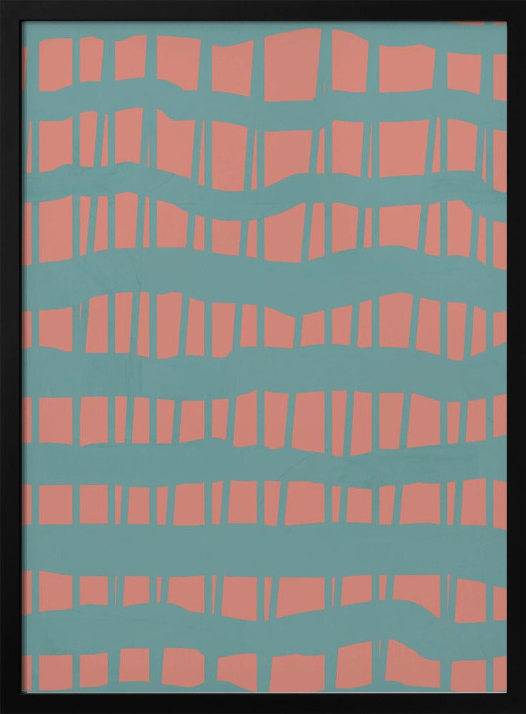 Turquoise & Coral Abstraction 5 | Poster