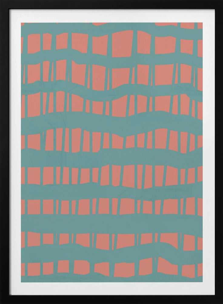 Turquoise & Coral Abstraction 5 | Poster