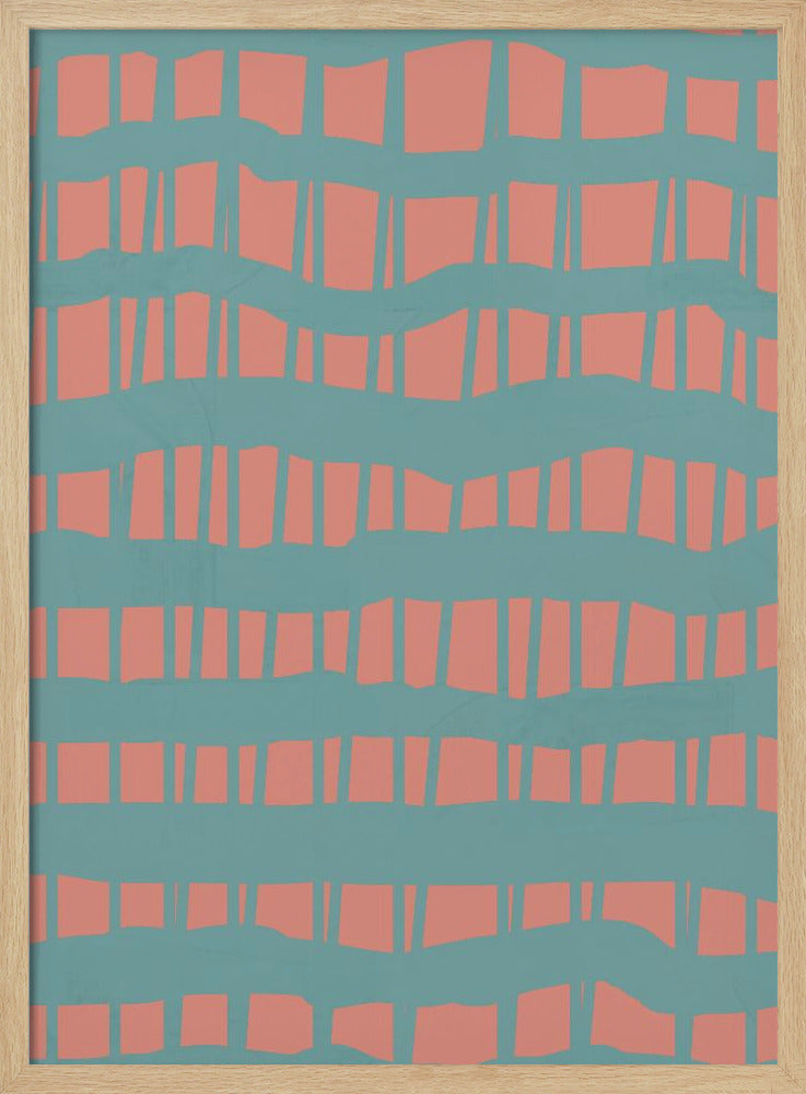 Turquoise & Coral Abstraction 5 | Poster