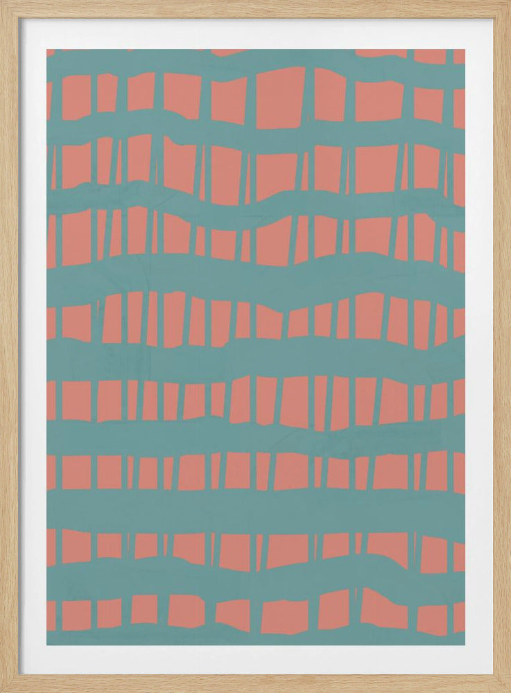 Turquoise & Coral Abstraction 5 | Poster
