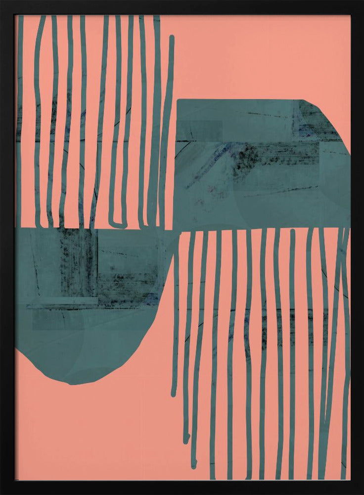 Turquoise & Coral Abstraction 6 | Poster