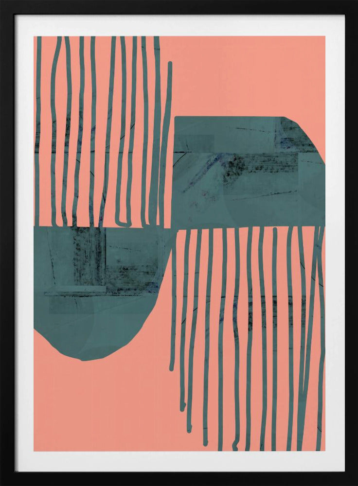 Turquoise & Coral Abstraction 6 | Poster