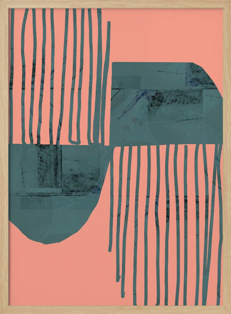 Turquoise & Coral Abstraction 6 | Poster
