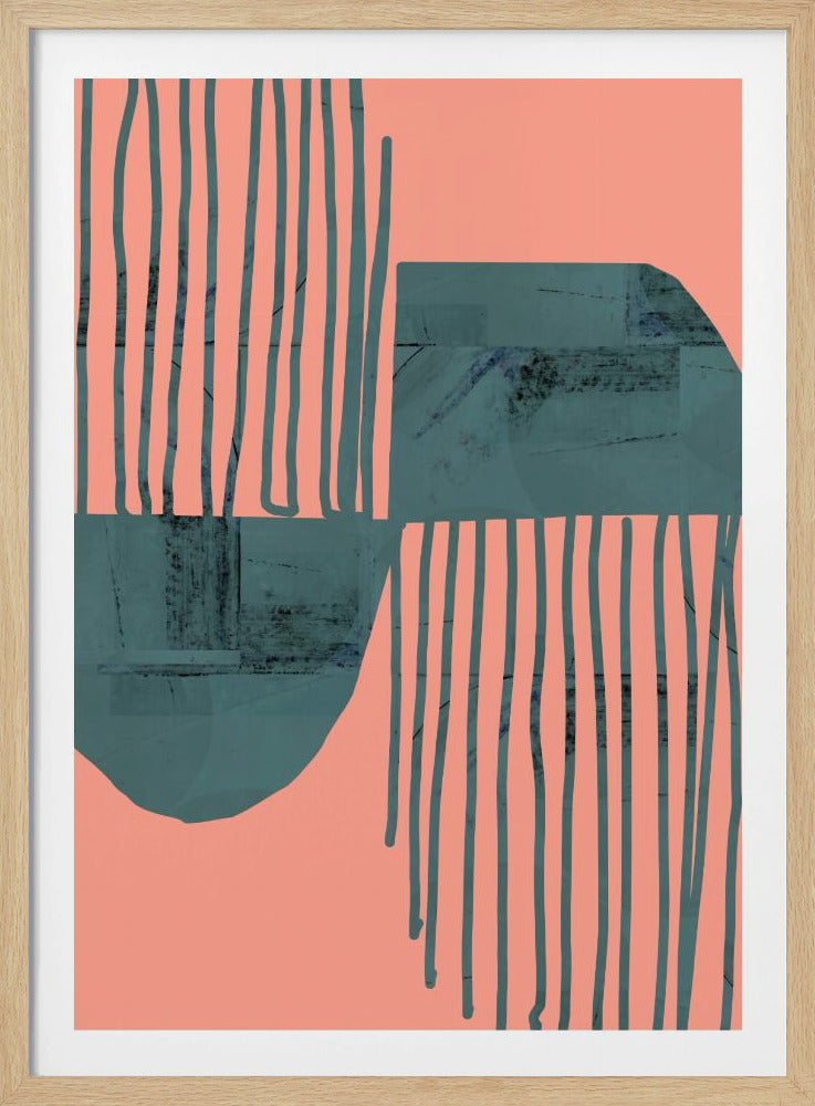 Turquoise & Coral Abstraction 6 | Poster