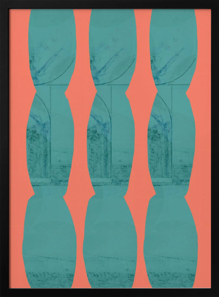Turquoise & Coral Abstraction 7 | Poster
