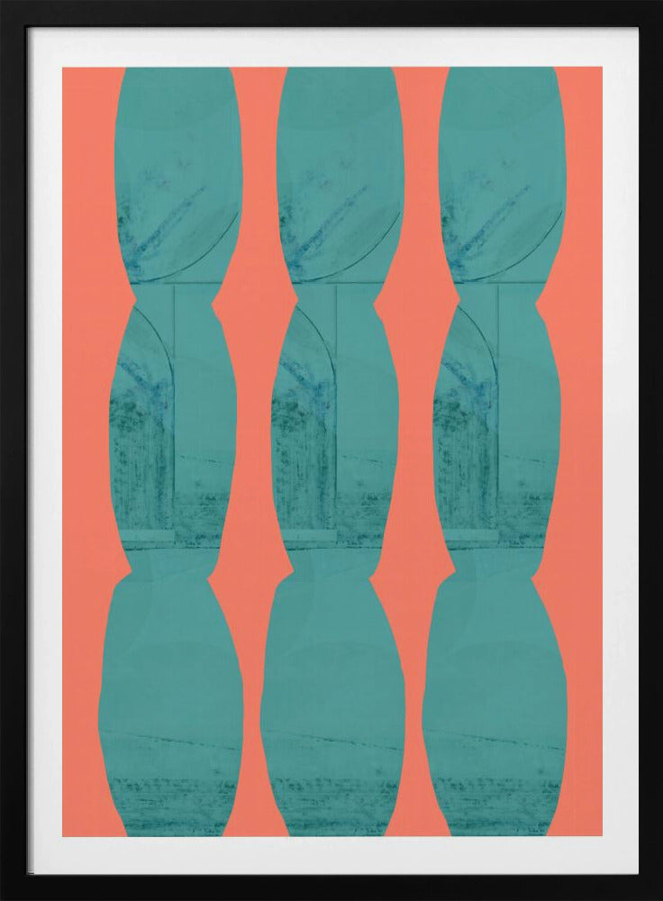 Turquoise & Coral Abstraction 7 | Poster