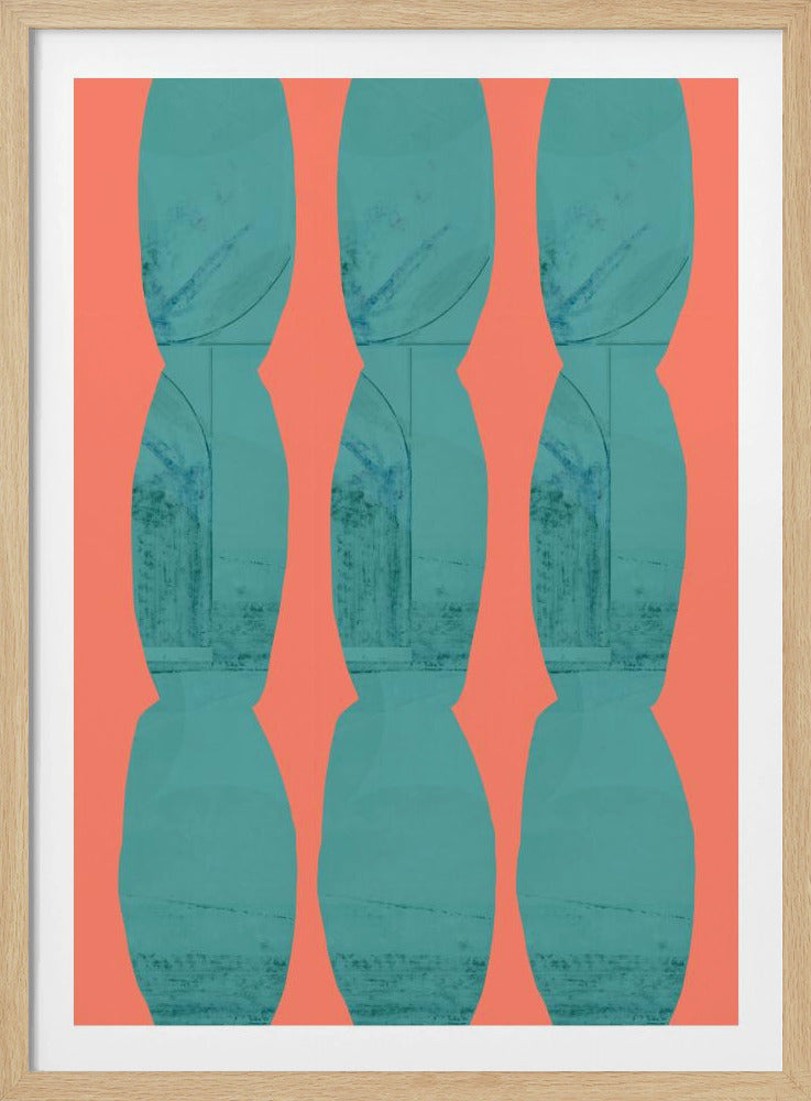 Turquoise & Coral Abstraction 7 | Poster