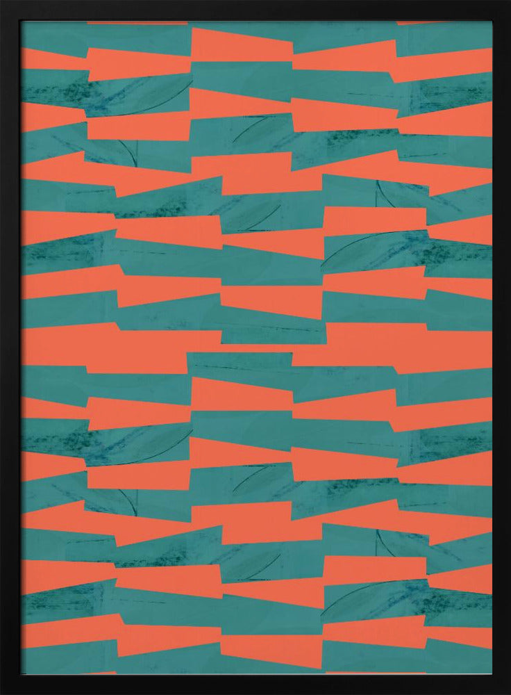 Turquoise & Coral Abstraction 9 | Poster
