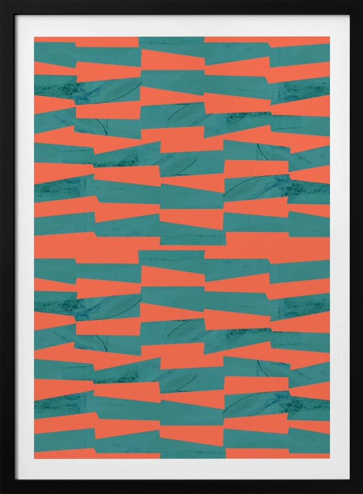 Turquoise & Coral Abstraction 9 | Poster