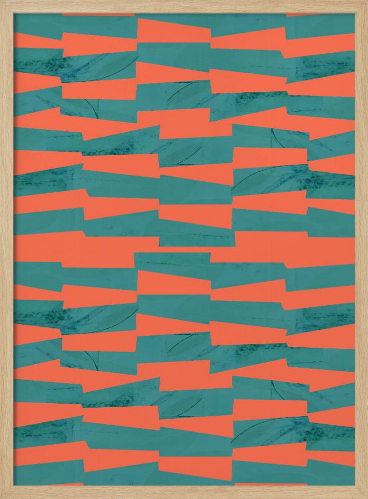 Turquoise & Coral Abstraction 9 | Poster