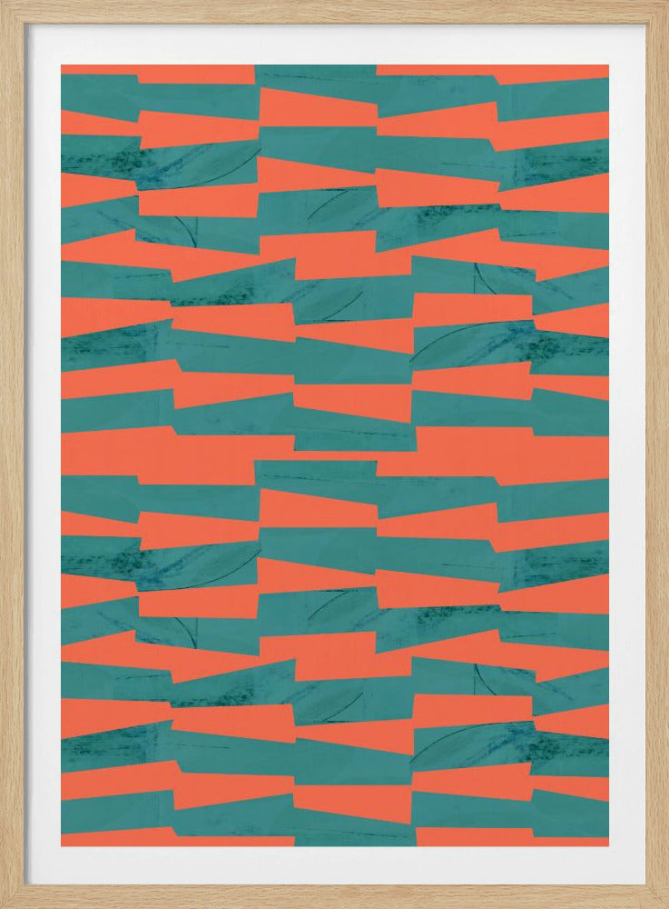 Turquoise & Coral Abstraction 9 | Poster