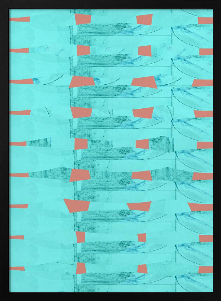 Turquoise & Coral Abstraction 8 | Poster