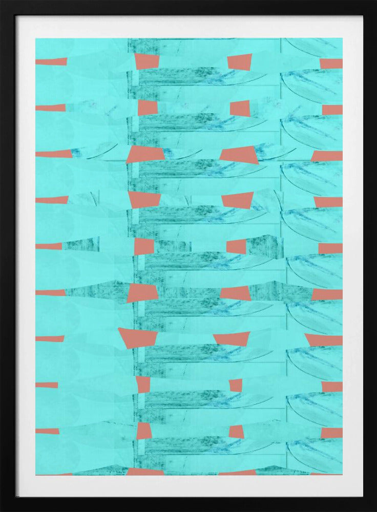 Turquoise & Coral Abstraction 8 | Poster