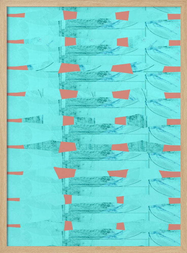 Turquoise & Coral Abstraction 8 | Poster