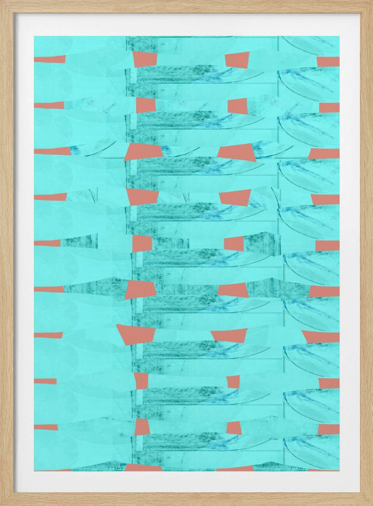 Turquoise & Coral Abstraction 8 | Poster