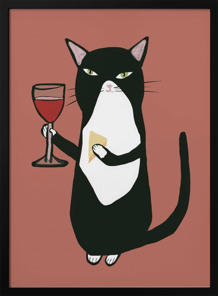 Cat with wine | Poster